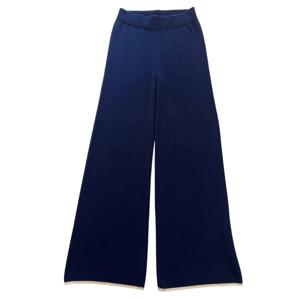 Hippie Rose Navy Blue Wide Leg Comfy Loungewear Knit Sweater Pants Size M